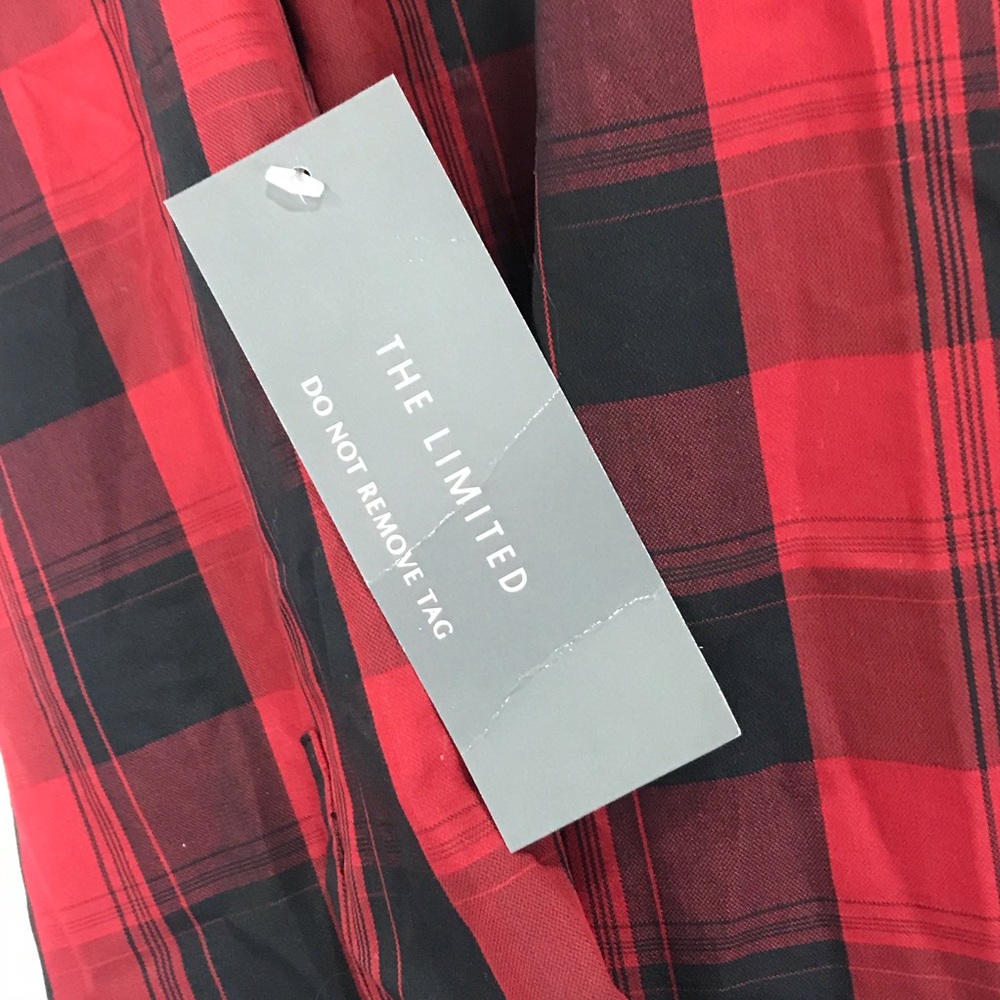 The Limited Red Black Buffalo Plaid Long Tunic Top - Picture 5 of 5